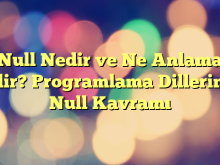 Null Nedir ve Ne Anlama Gelir? Programlama Dillerinde Null Kavramı